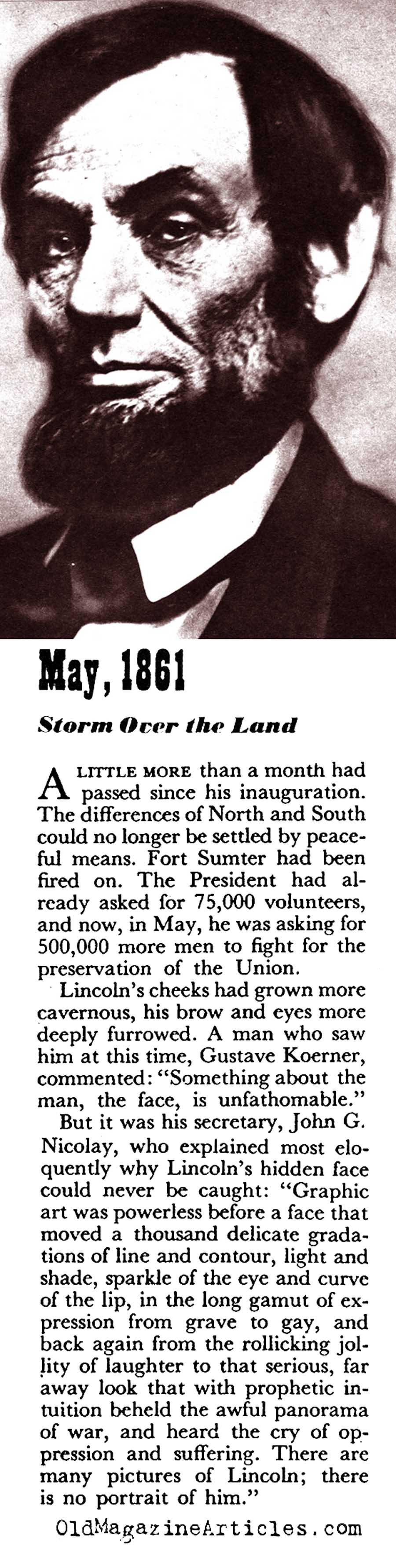 The Age Progression of President Lincoln (Coronet Magazine, 1945)
