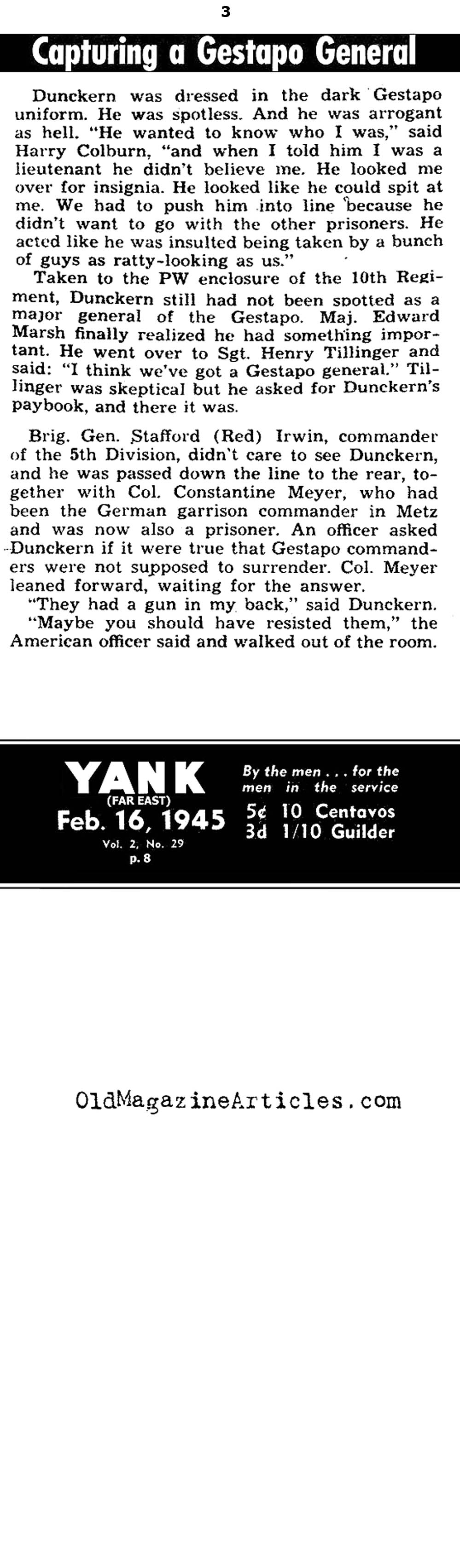  The Surrender of a Gestapo General (Yank Magazine, 1945)