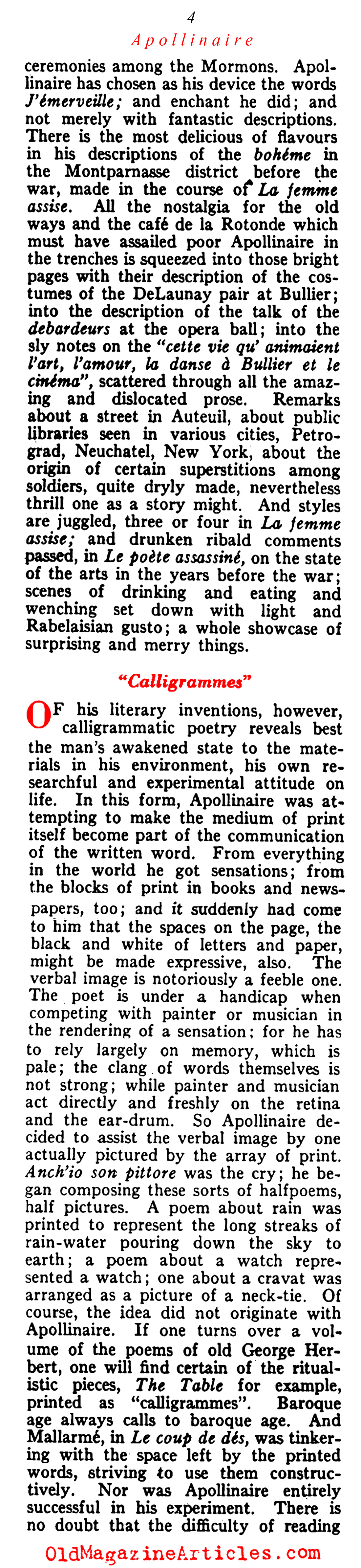 A Profile of Guillaume Apollinaire (Vanity Fair, 1922)