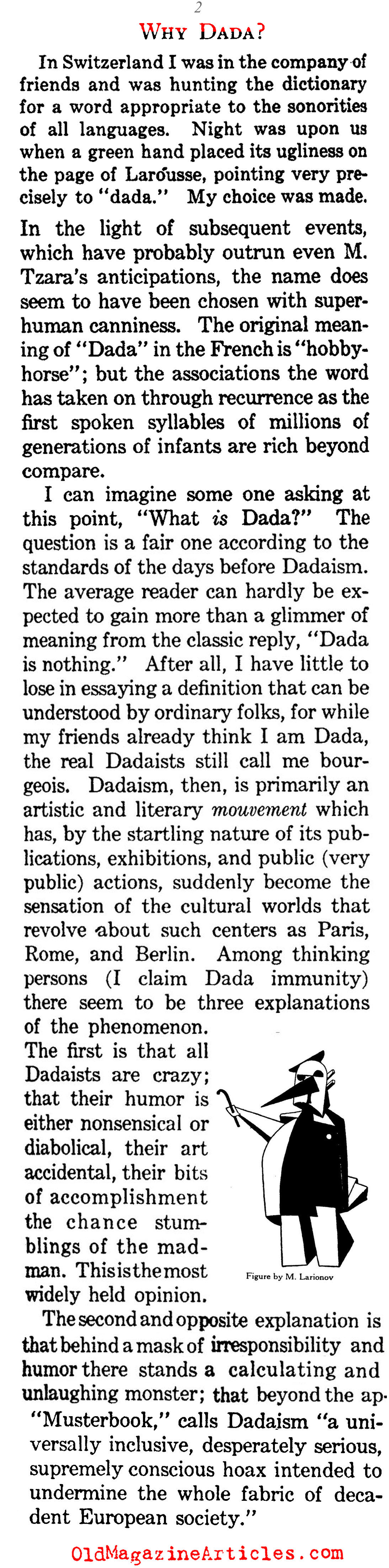Why Dada? (The Century Magazine, 1922)