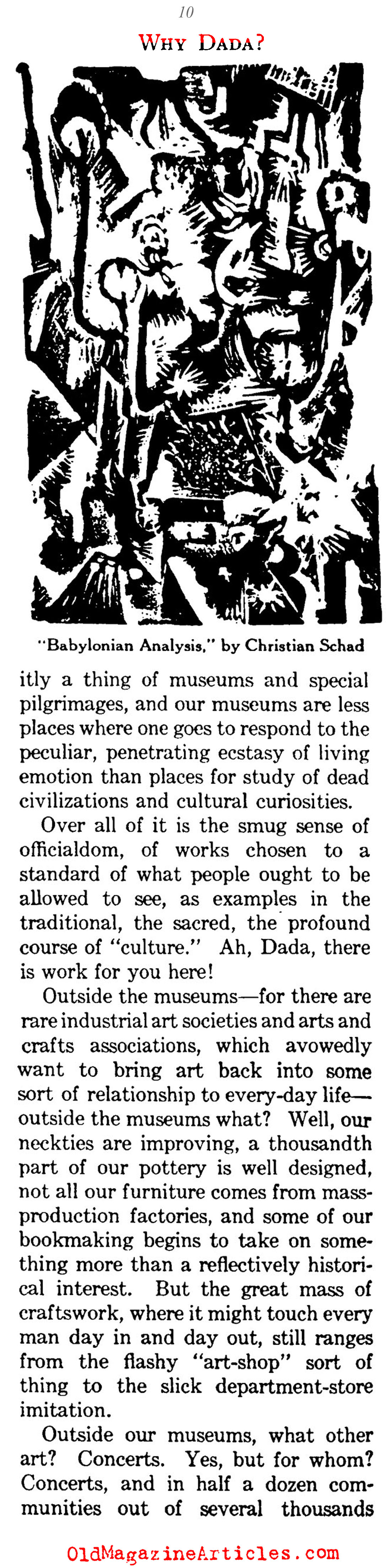 Why Dada? (The Century Magazine, 1922)