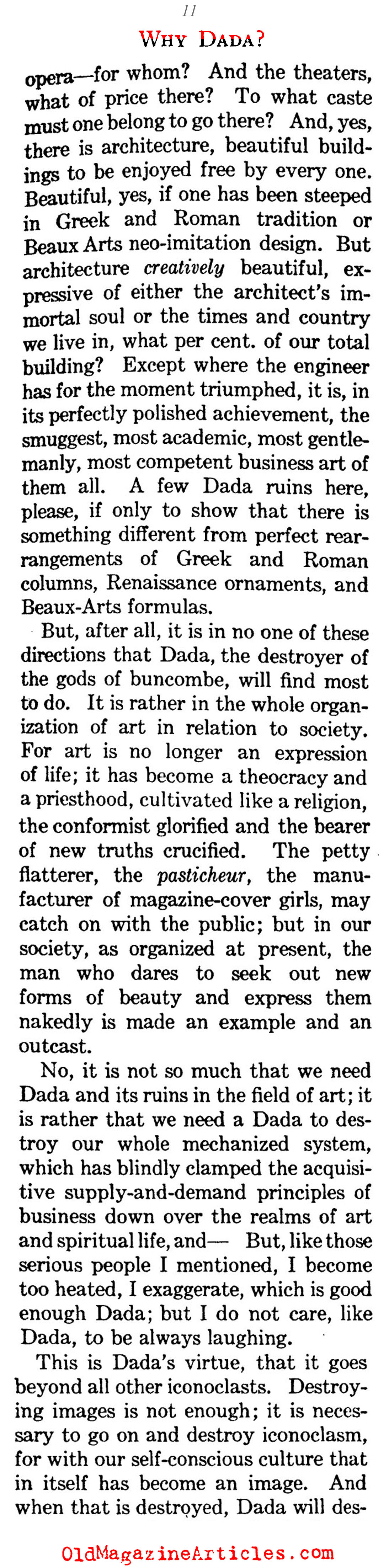 Why Dada? (The Century Magazine, 1922)