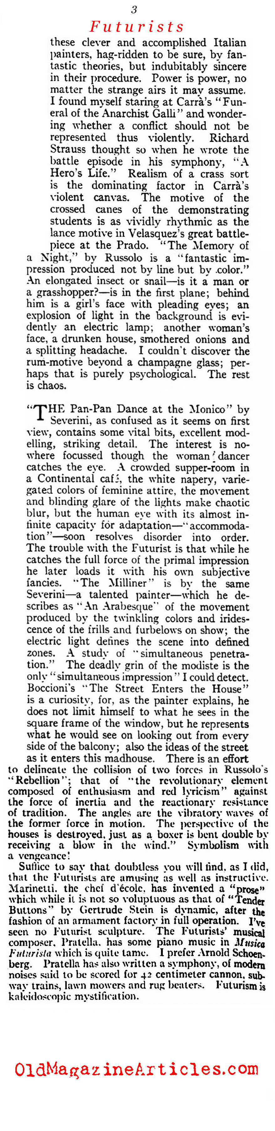 ''Some Italian Futurists with a Past'' (Vanity Fair Magazine, 1915)