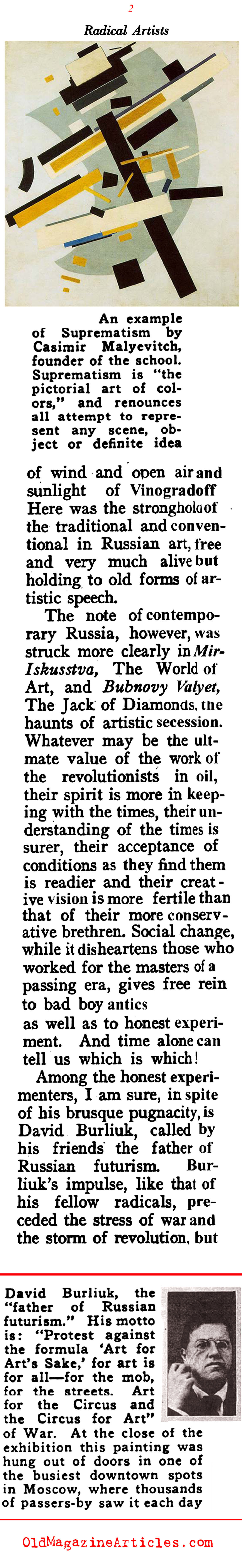 Russian Modernism After the Revolution (Vanity Fair, 1919)