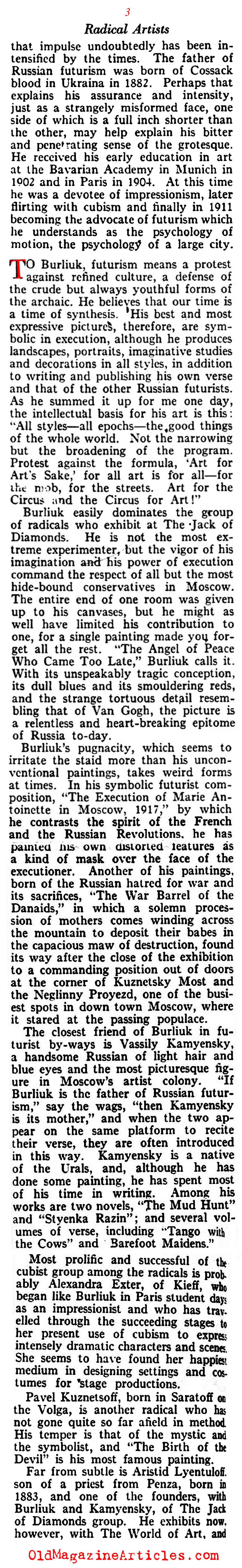 Russian Modernism After the Revolution (Vanity Fair Magazine, 1919)