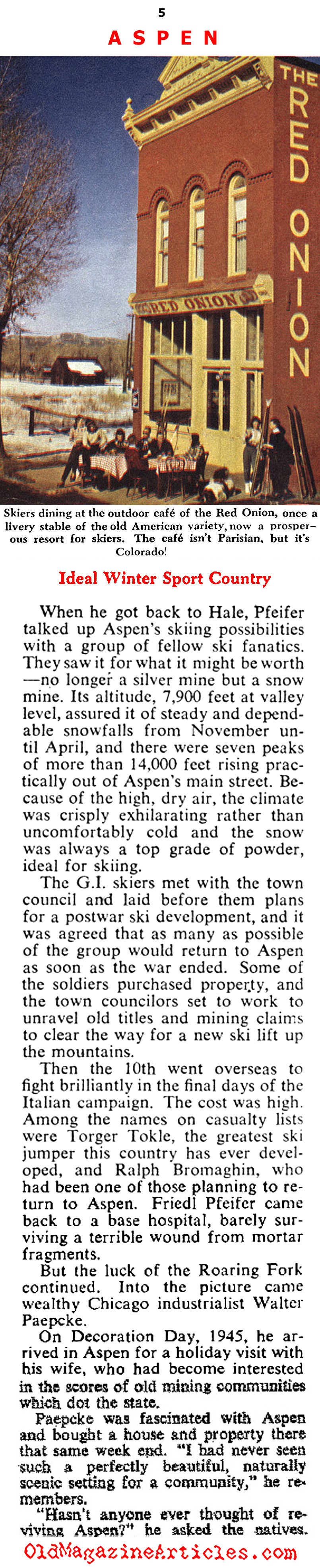 Skiiers Discover Aspen (Collier's Magazine, 1948)