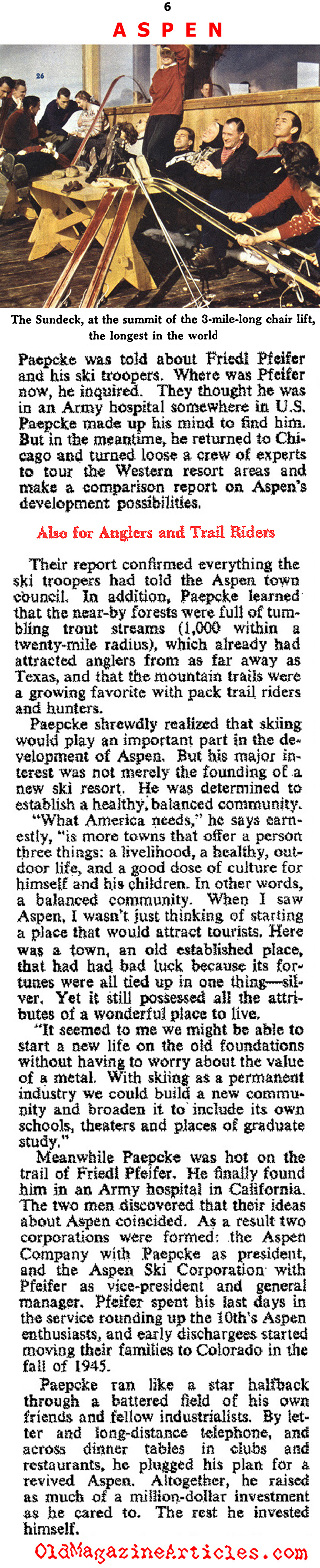 Skiiers Discover Aspen (Collier's Magazine, 1948)