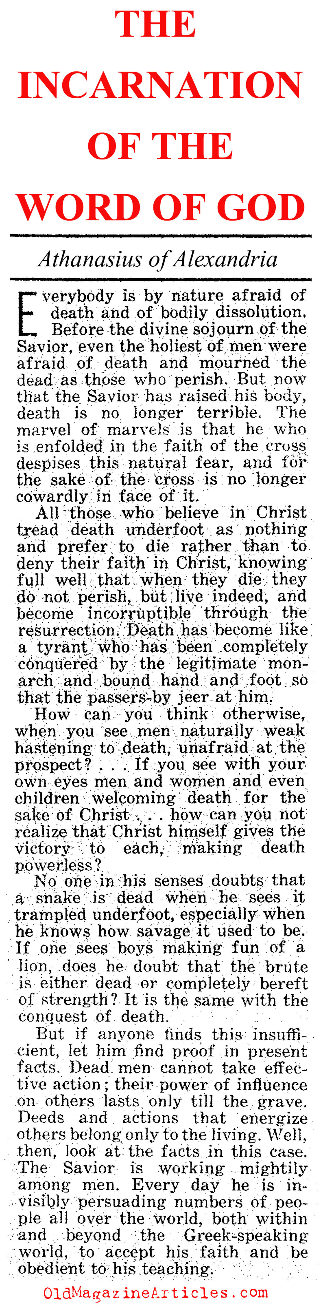 When the Word Became Flesh (Jesus People Magazine, 1973)