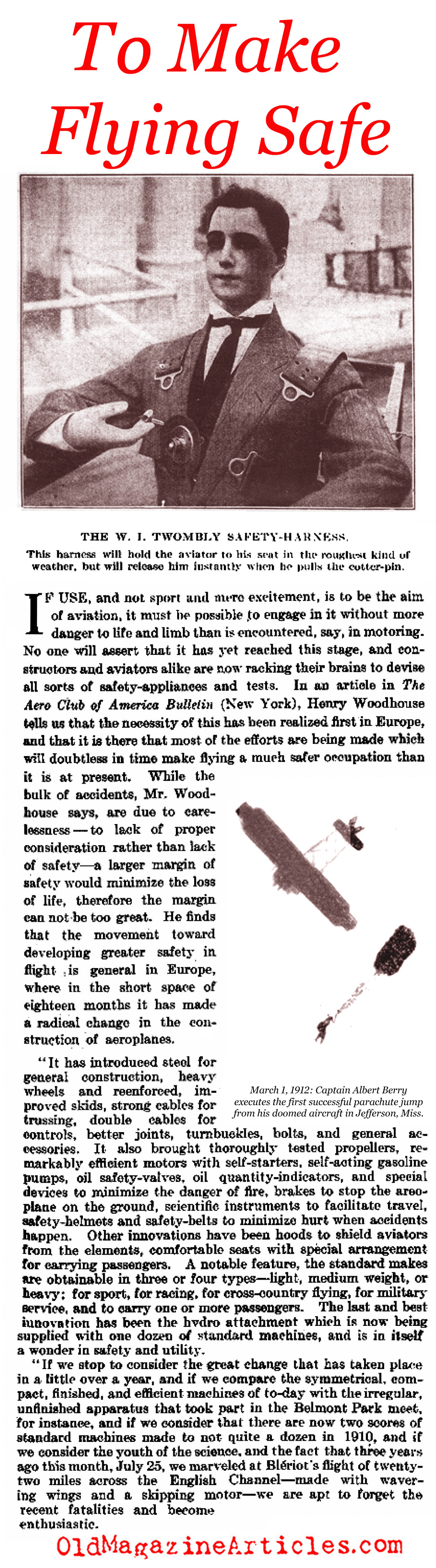 Early Aviation Safety Inventions  (The Literary Digest, 1912)