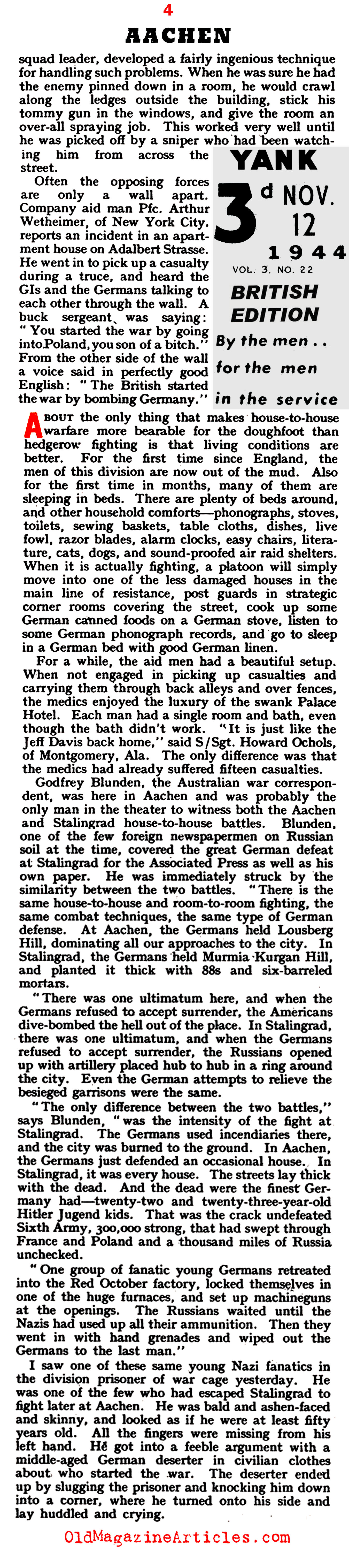 The Battle for Aachen (Yank Magazine, 1944)