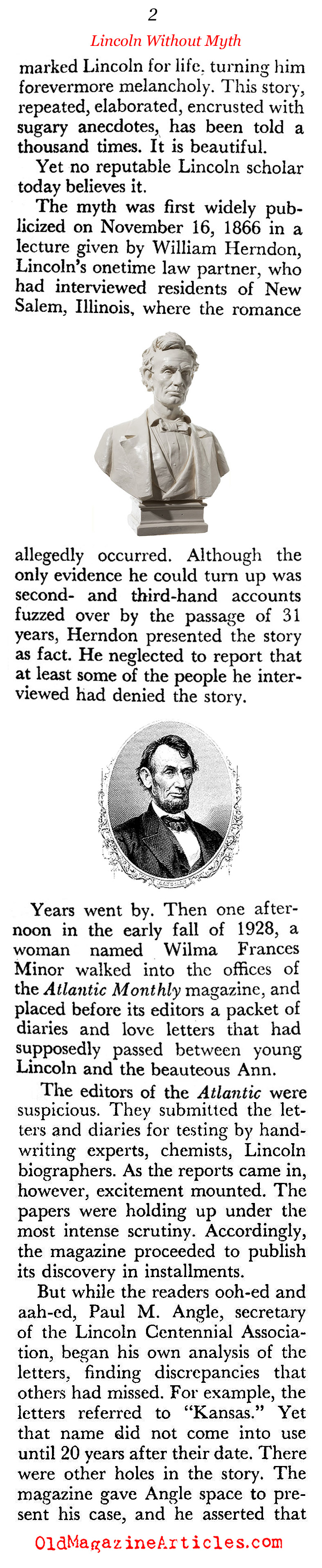 Lincoln Without the Myths (Coronet Magazine, 1961)