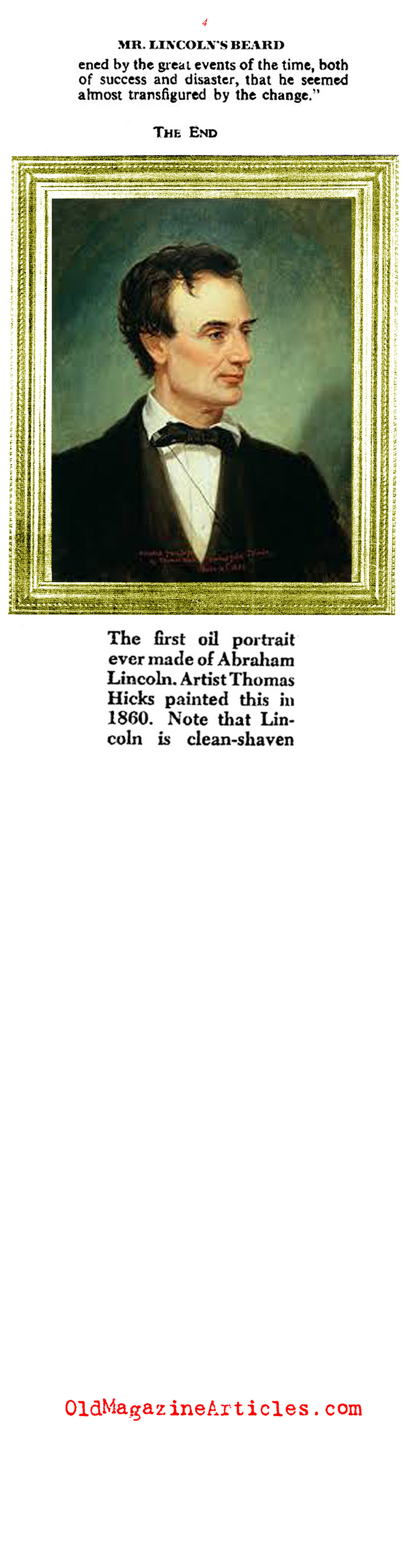 Did President Lincoln Really Need the Beard? (Collier's Magazine, 1948)