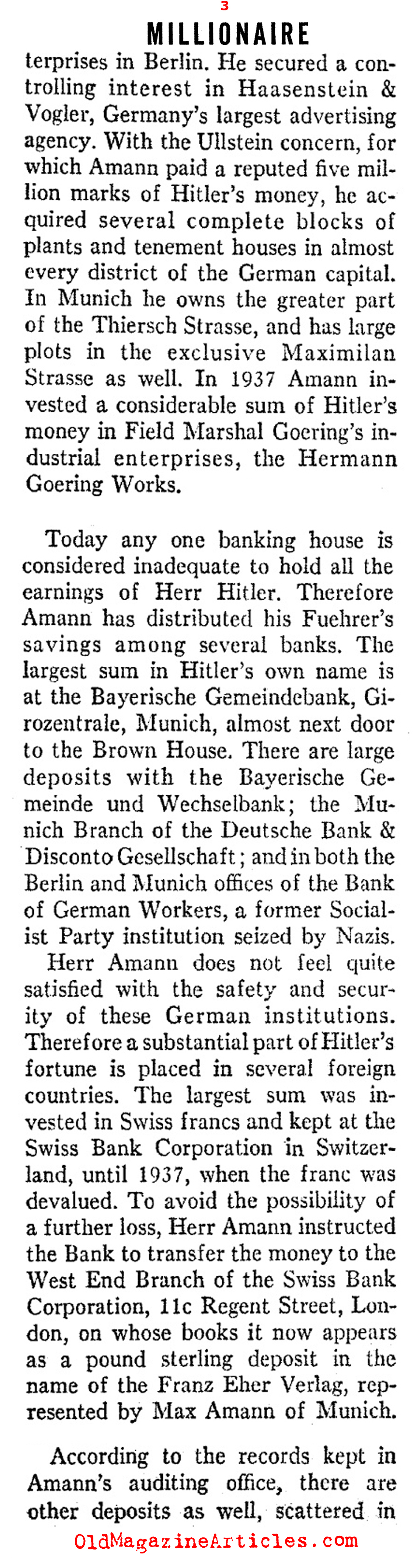 Adolf Hitler: Millionaire (Ken Magazine, 1939)