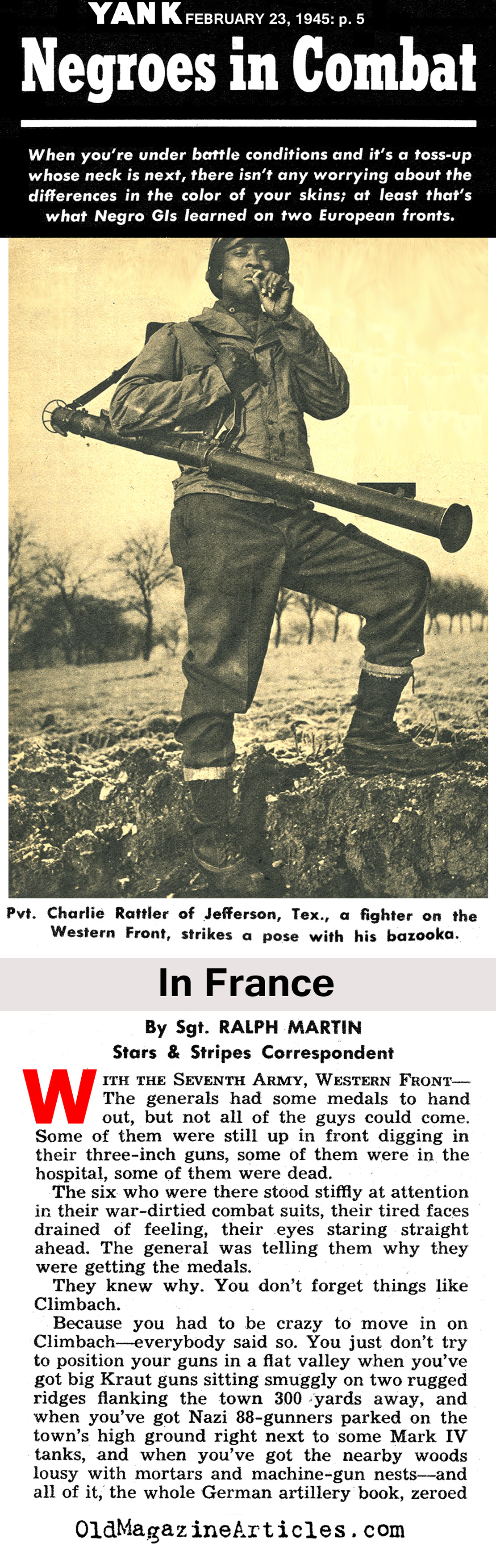 The African-Americans Fighting in France and Italy (Yank Magazine, 1945)