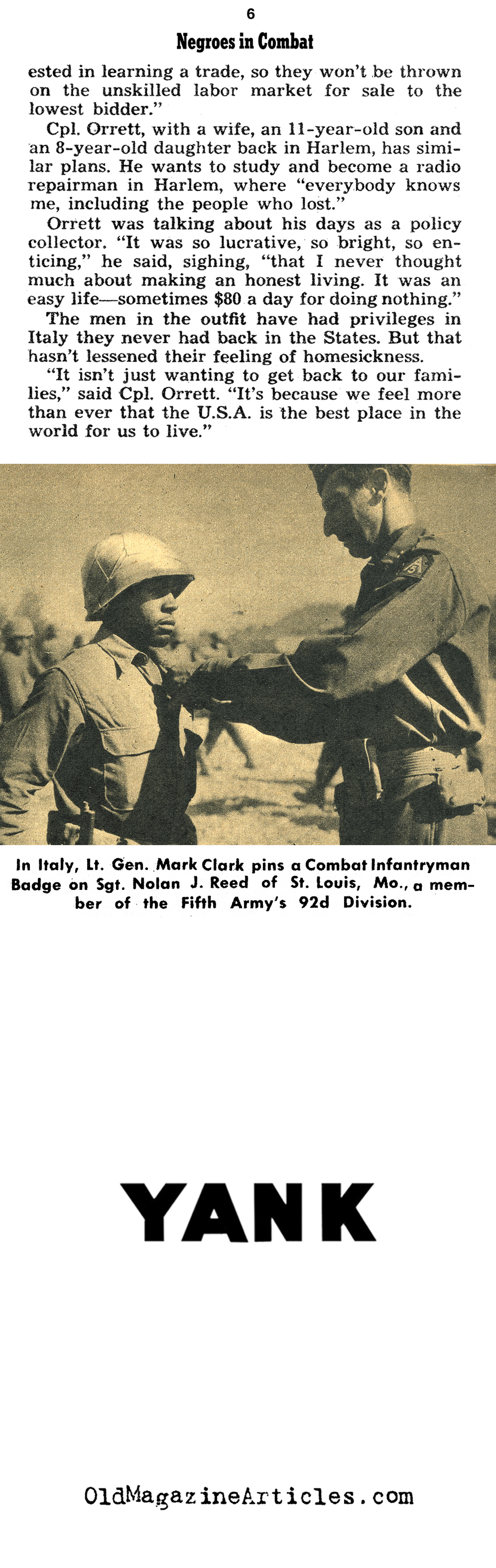 The African-Americans Fighting in France and Italy (Yank Magazine, 1945)