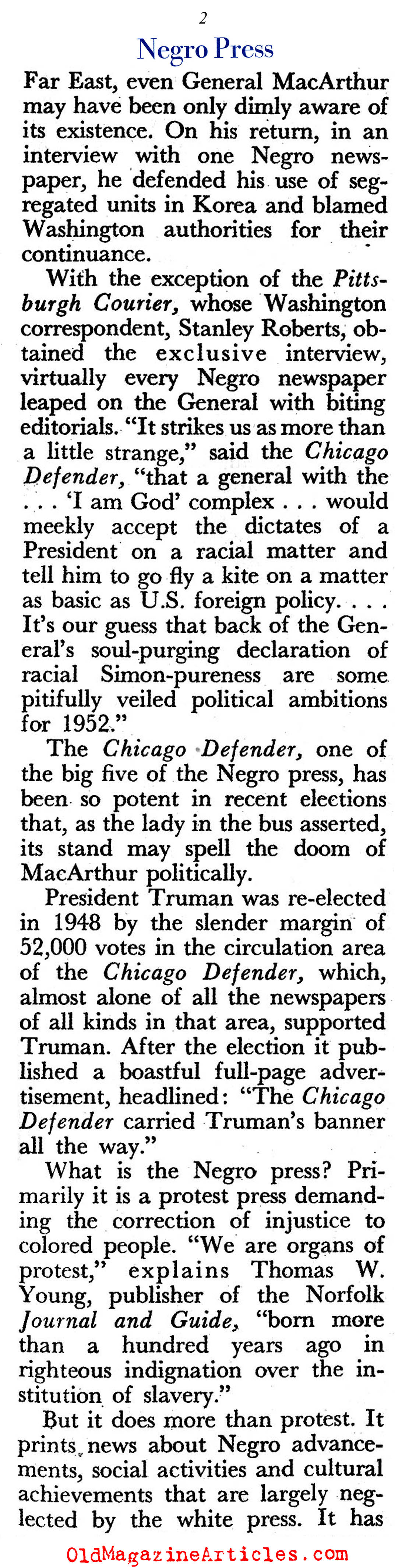 The Power of the African-American Press (Pageant Magazine, 1952)