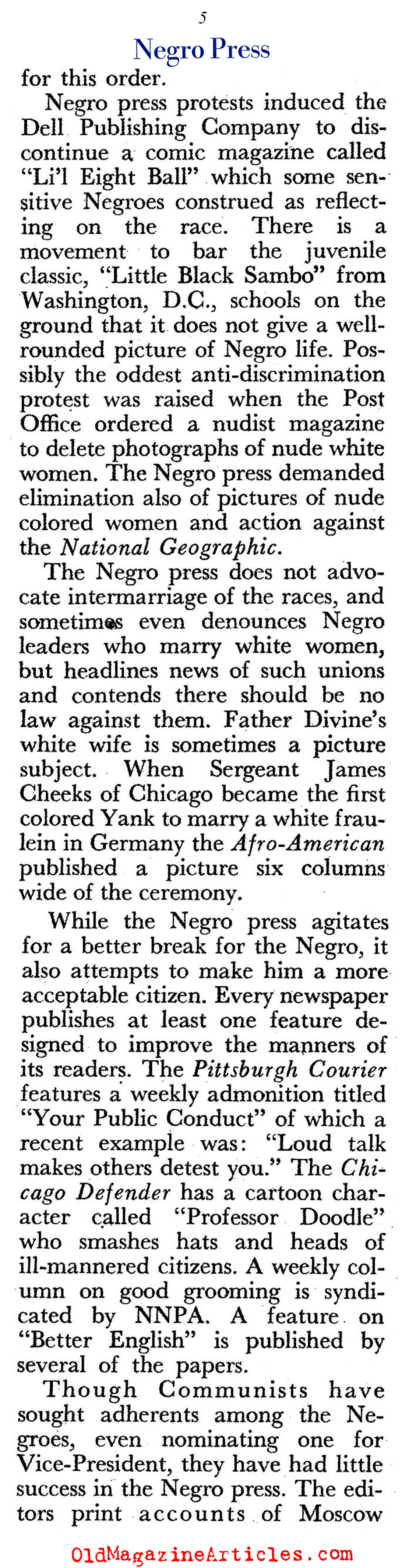 The Power of the African-American Press (Pageant Magazine, 1952)