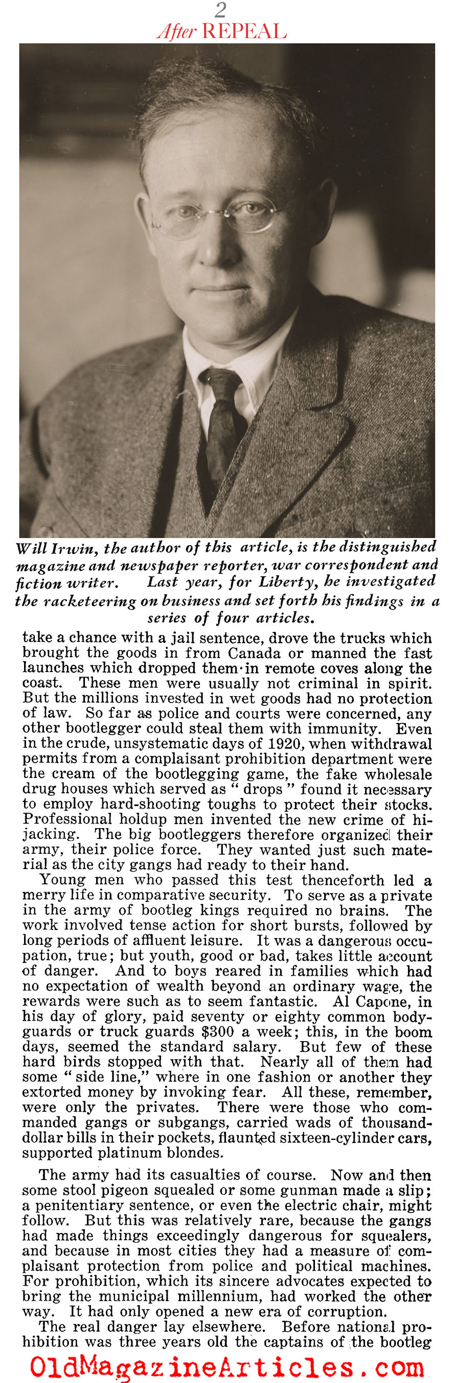 Post-Repeal Fears (Liberty Magazine, 1933)