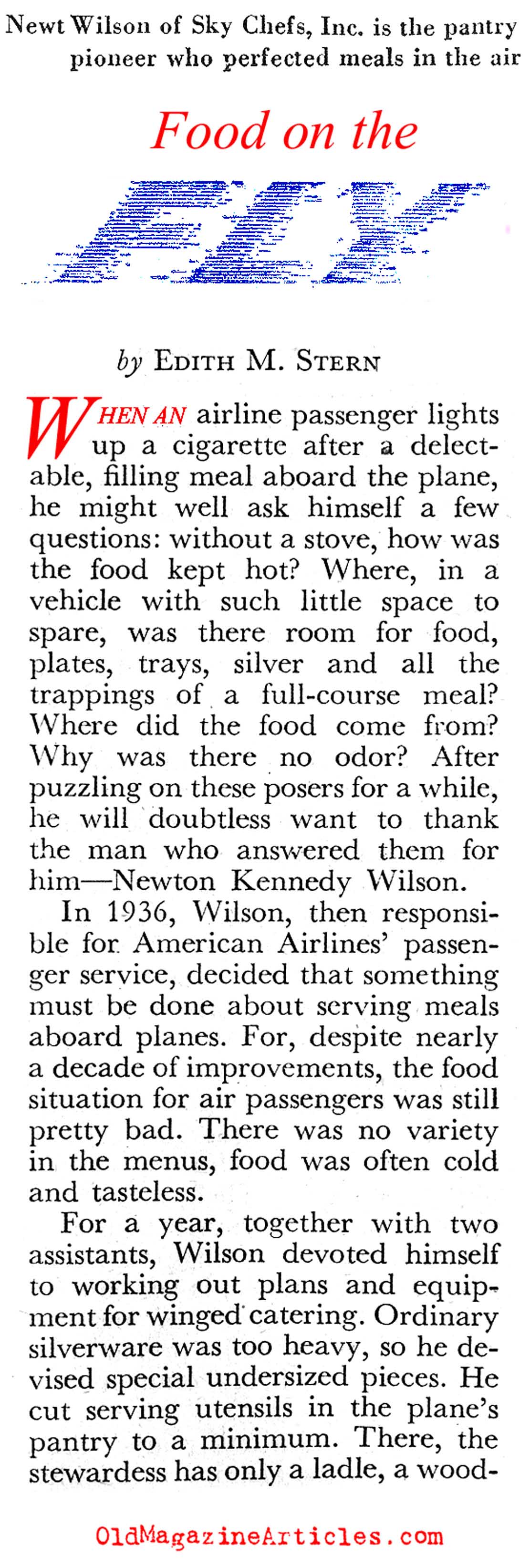 The Birth of Airline Food (Coronet Magazine, 1945)