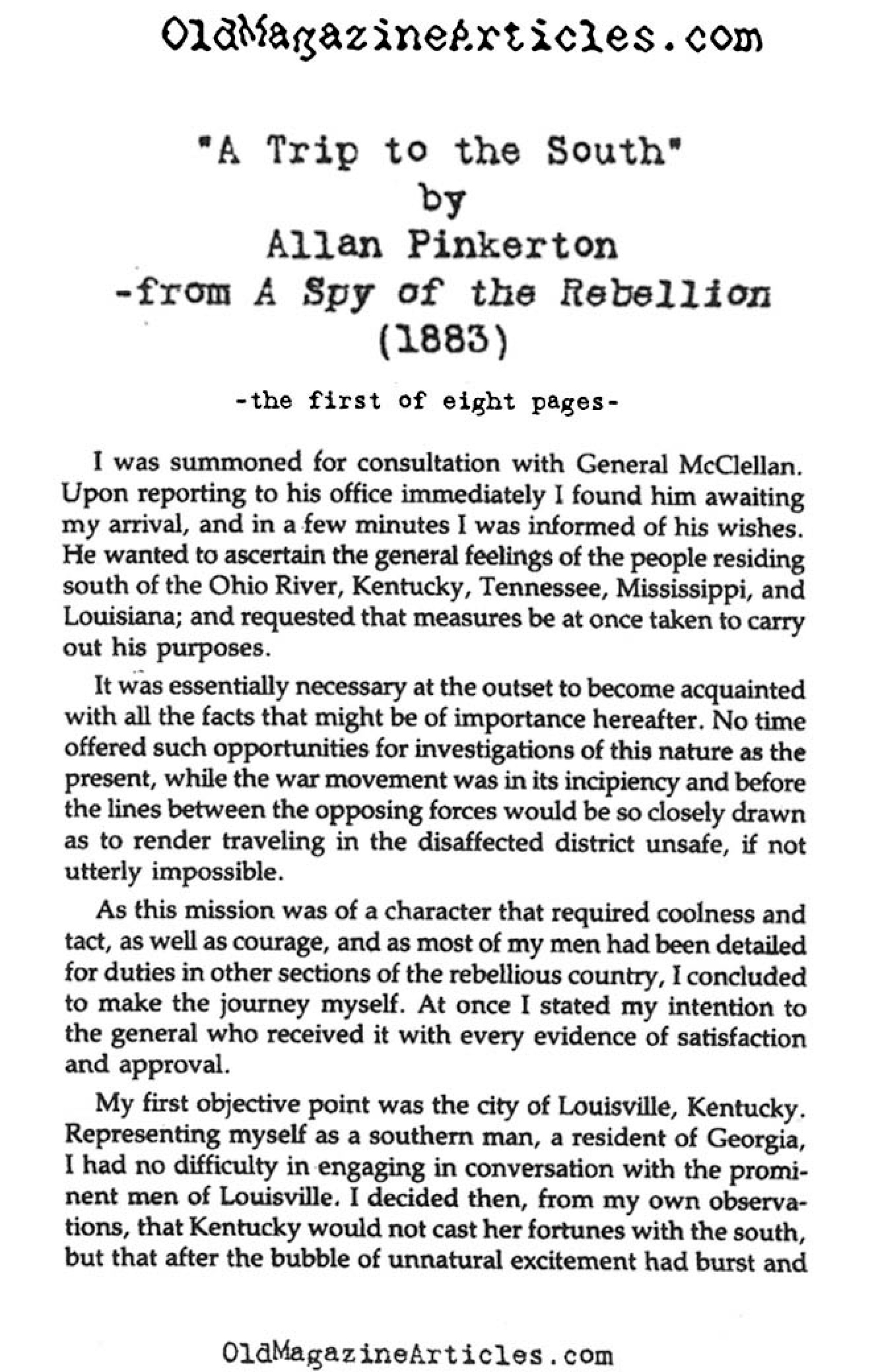 A Union Snoop  (A Spy of the Rebelion, 1883)