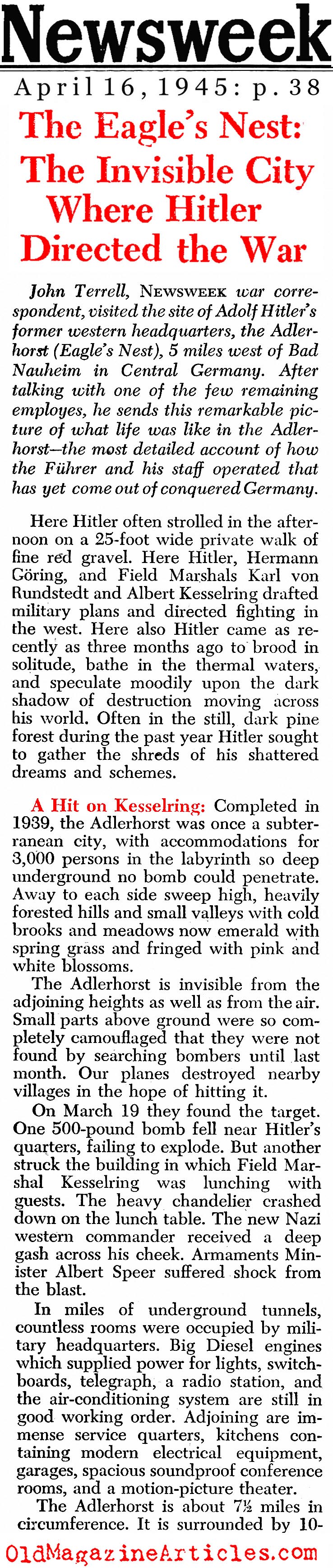 Hitler's Other Address (Newsweek Magazine, 1945)