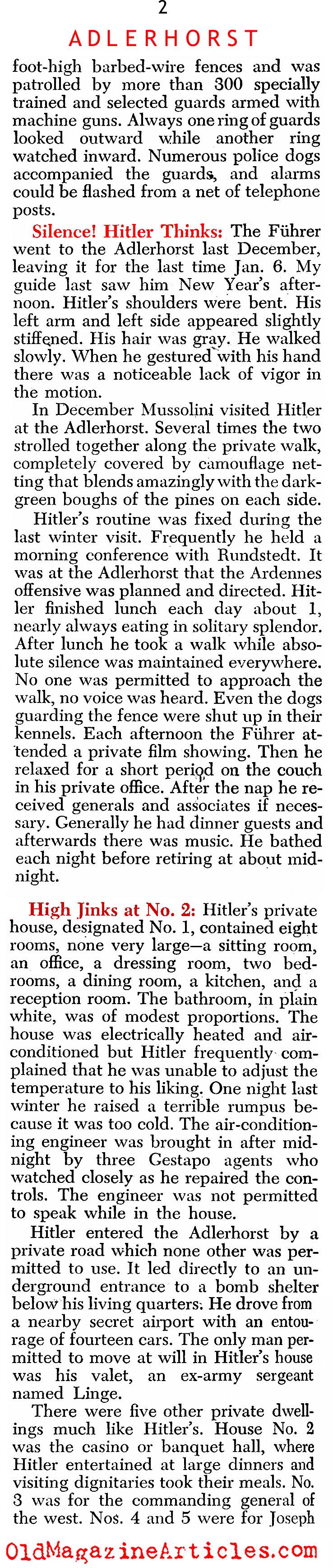 Hitler's Other Address (Newsweek Magazine, 1945)