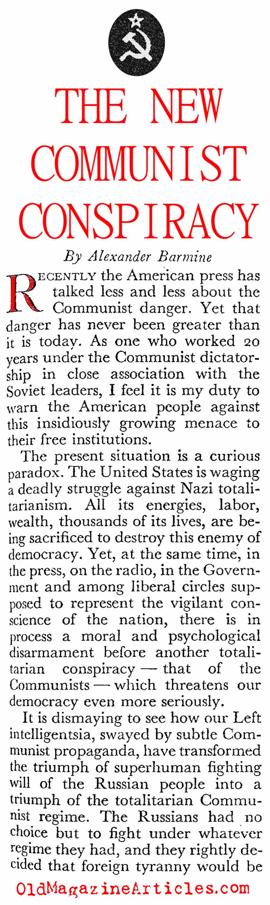 Warnings From A Soviet Defector (Reader's Digest, 1944)