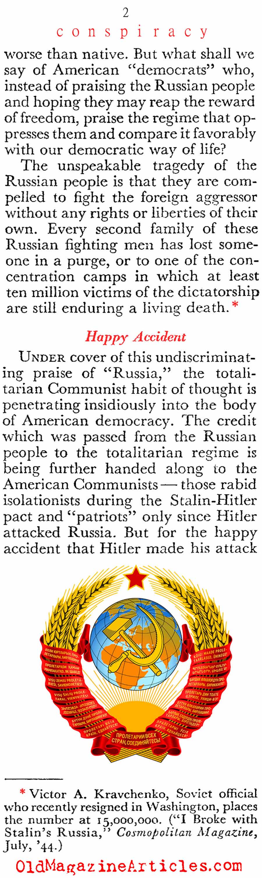 Warnings From A Soviet Defector (Reader's Digest, 1944)