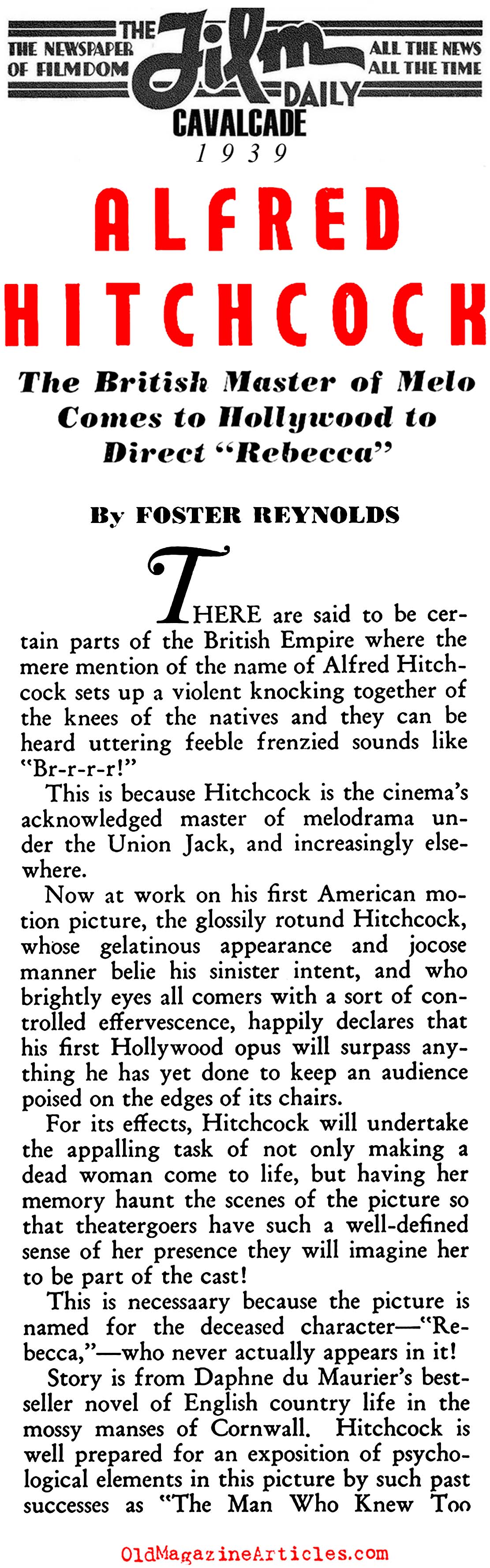 Director Alfred Hitchcock (Film Daily, 1939)