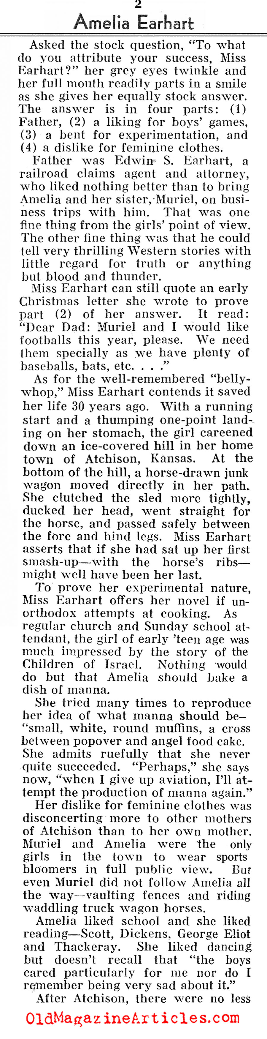 The Doomed Amelia Earhart (Pathfinder Magazine, 1937)