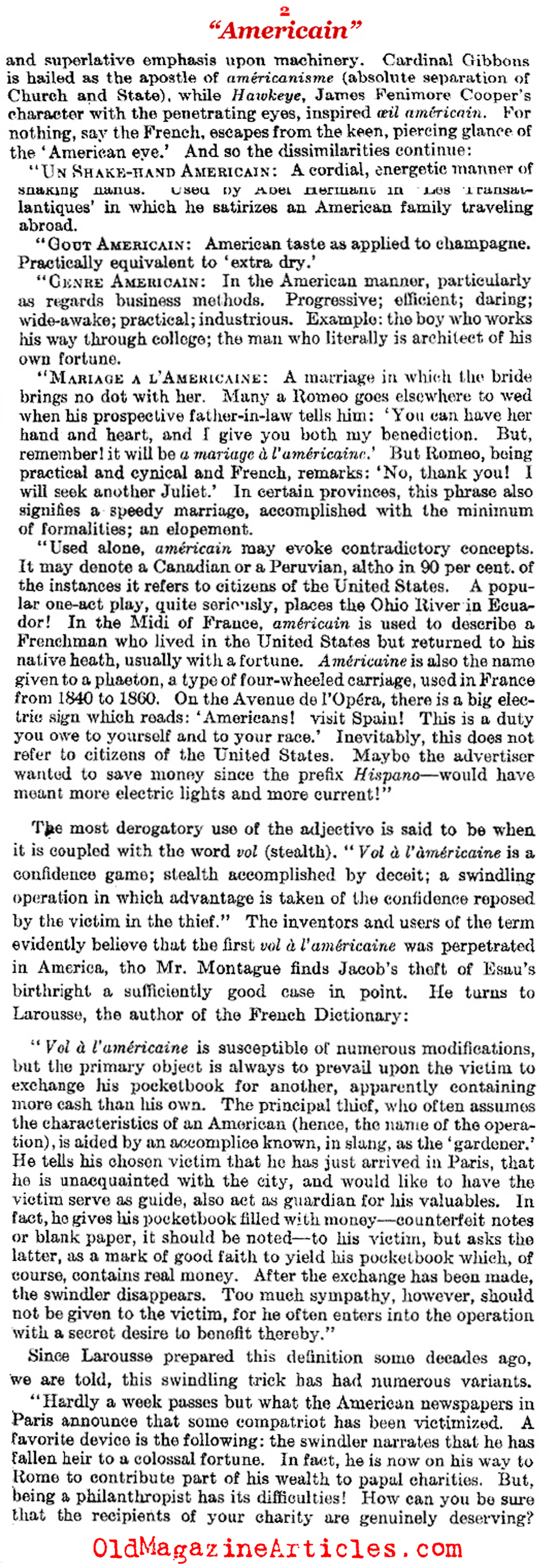 Things 'Americain' in France (Literary Digest, 1927)