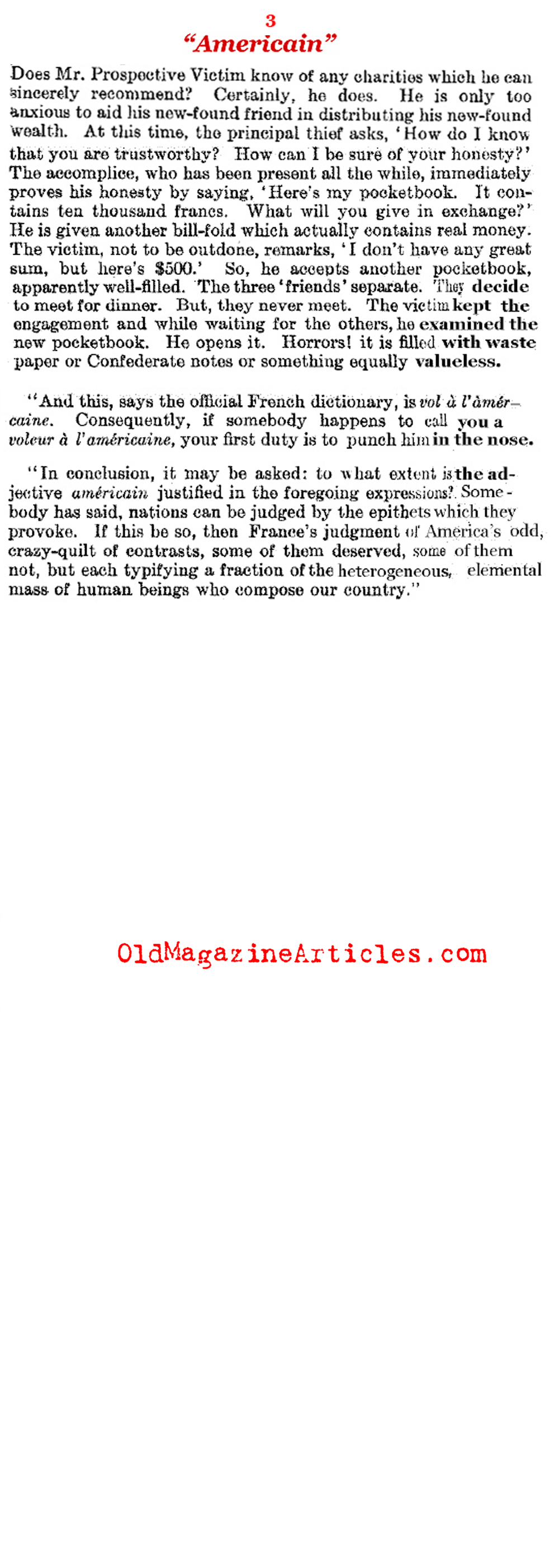 Things 'Americain' in France (Literary Digest, 1927)