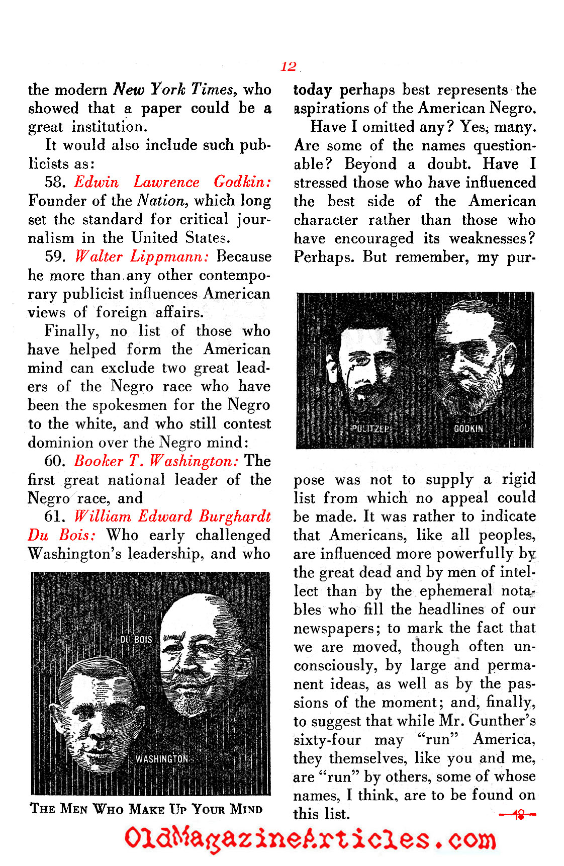 They Molded the American Mind ('48 Magazine, 1948)
