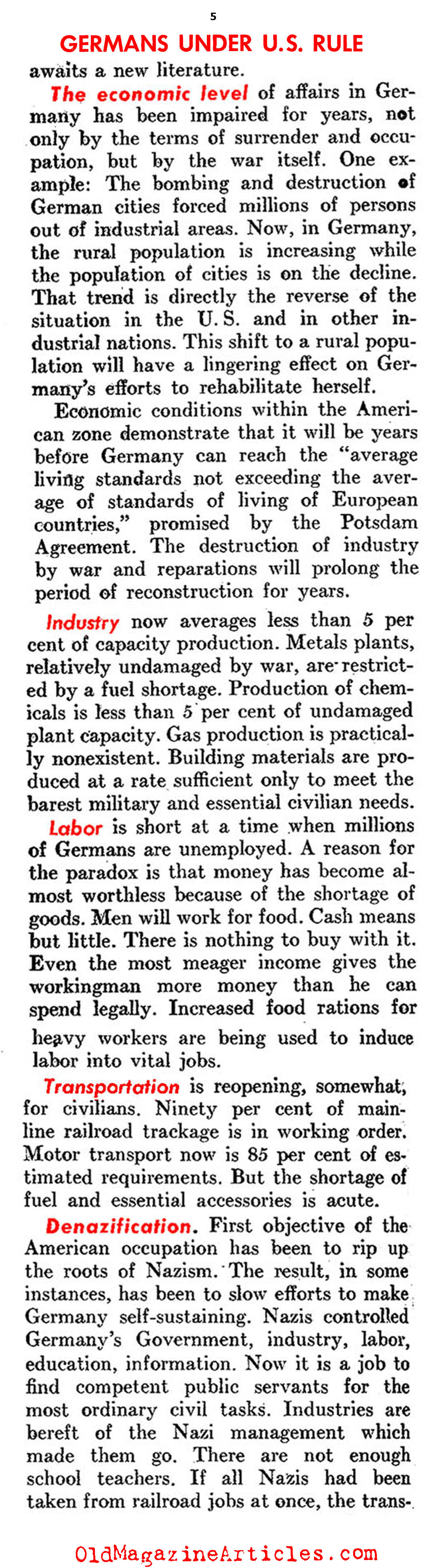 The American Sector (United States News, 1945)