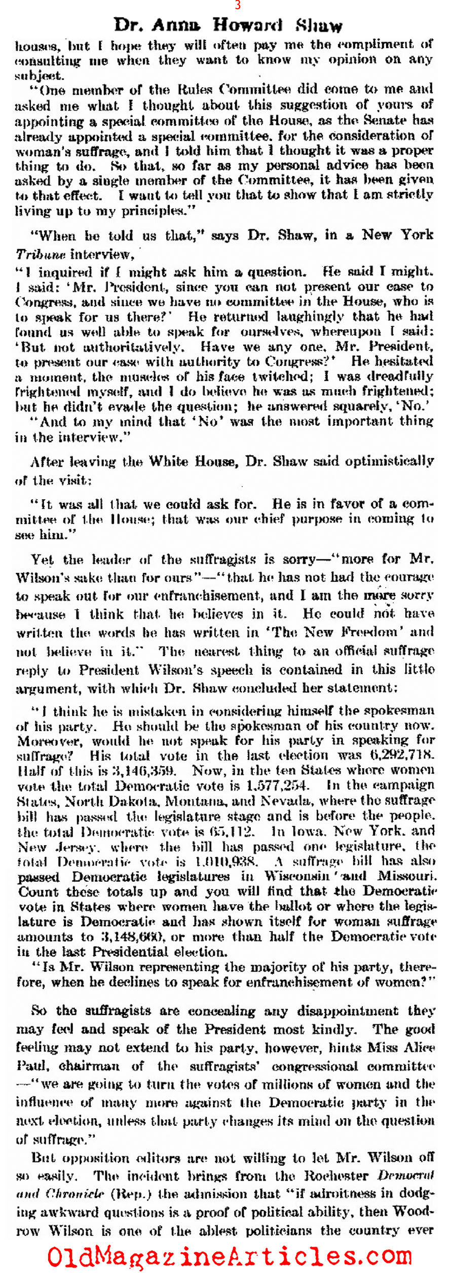 Dr. Anna Howard Shaw (Literary Digest, 1913)