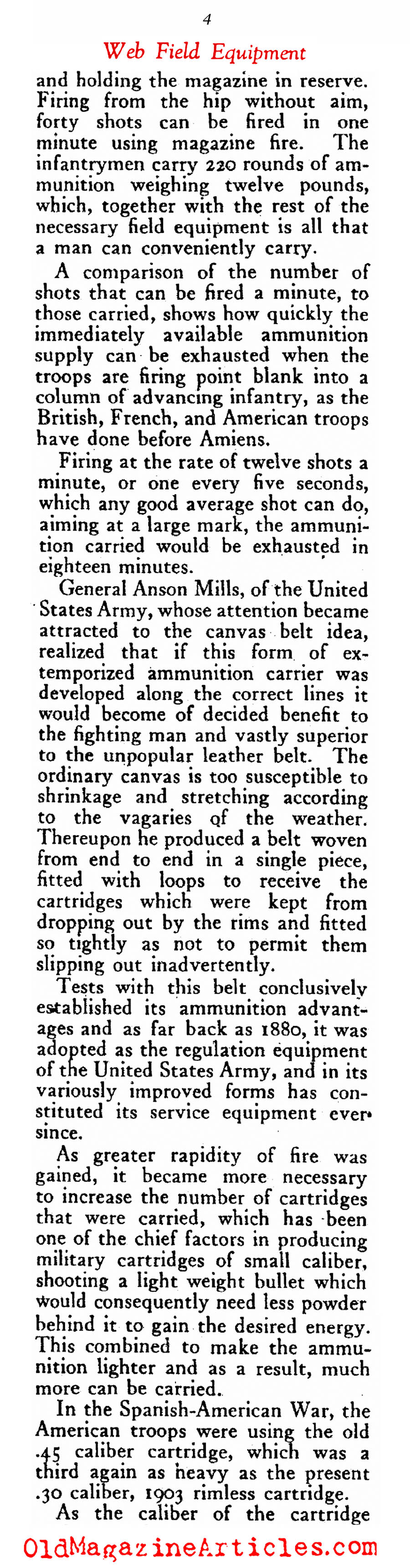 The Evolution of the U.S. Army Web Belt (Outing Magazine, 1918)