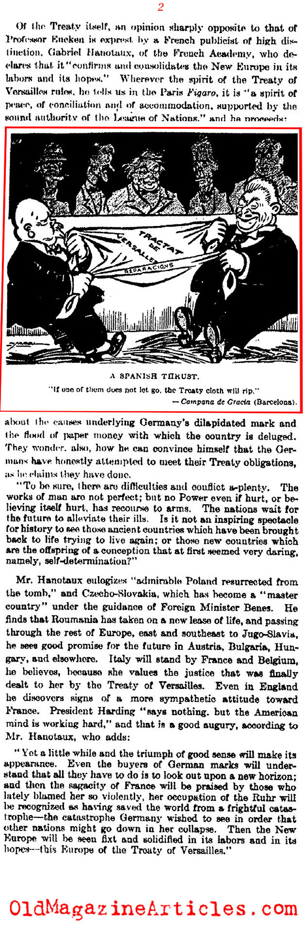 The German Rebellion Against the Treaty (Literary Digest, 1923)