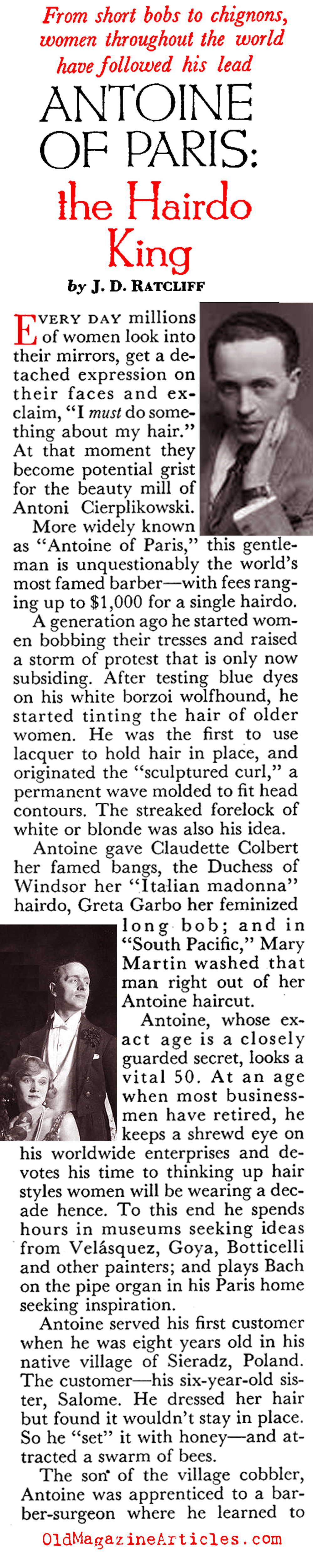 The First Celebrity Hairdresser (Coronet Magazine, 1955)