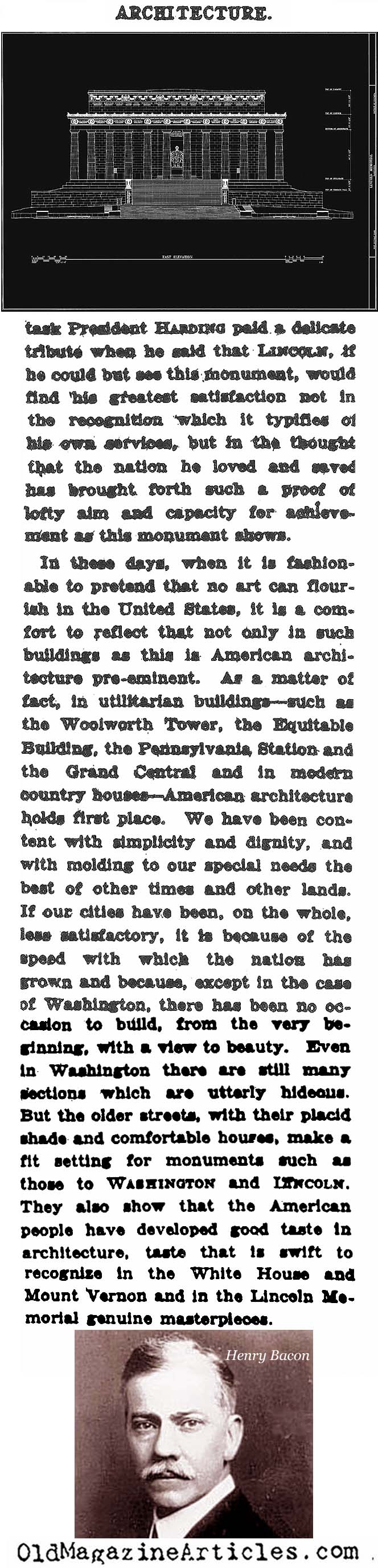 The Lincoln Memorial (NY Times, 1923)