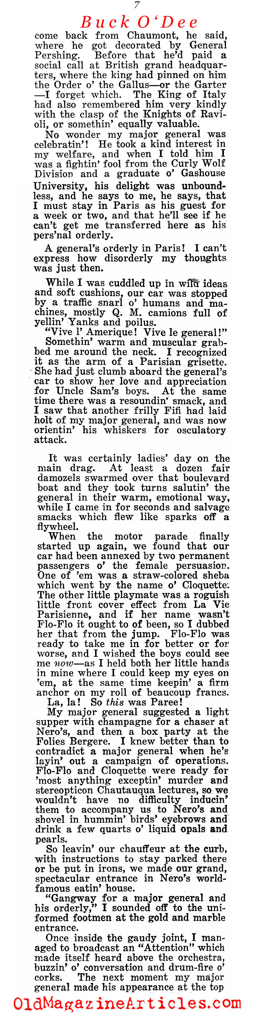 That Night in Paris (American Legion Weekly, 1924)