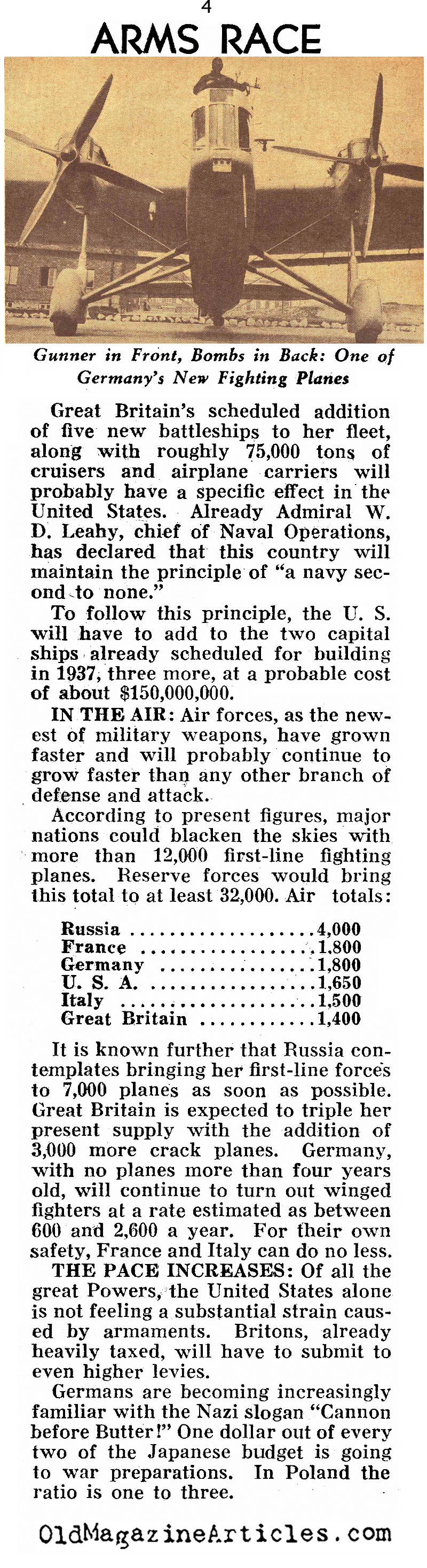 The Arms Race (Pathfinder Magazine, 1937)