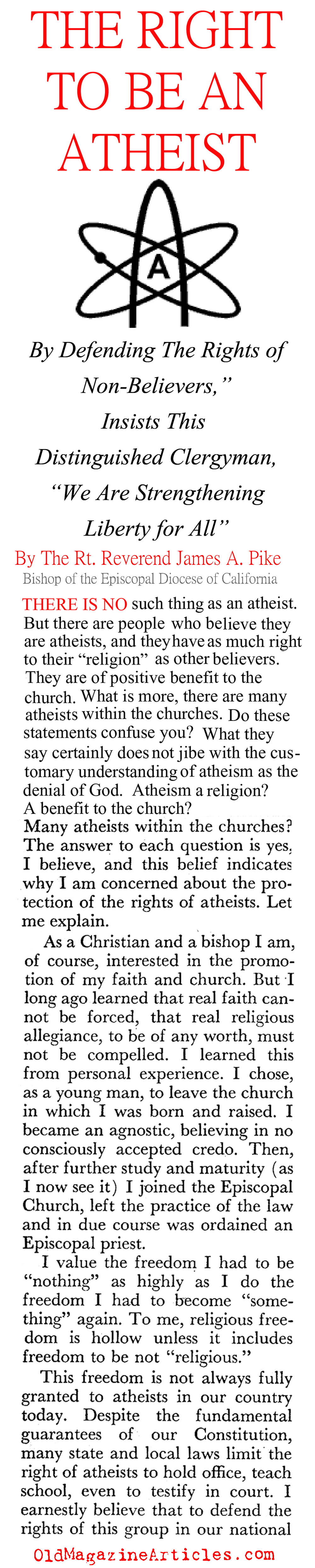 A Christian Defends Atheists (Coronet Magazine, 1961)