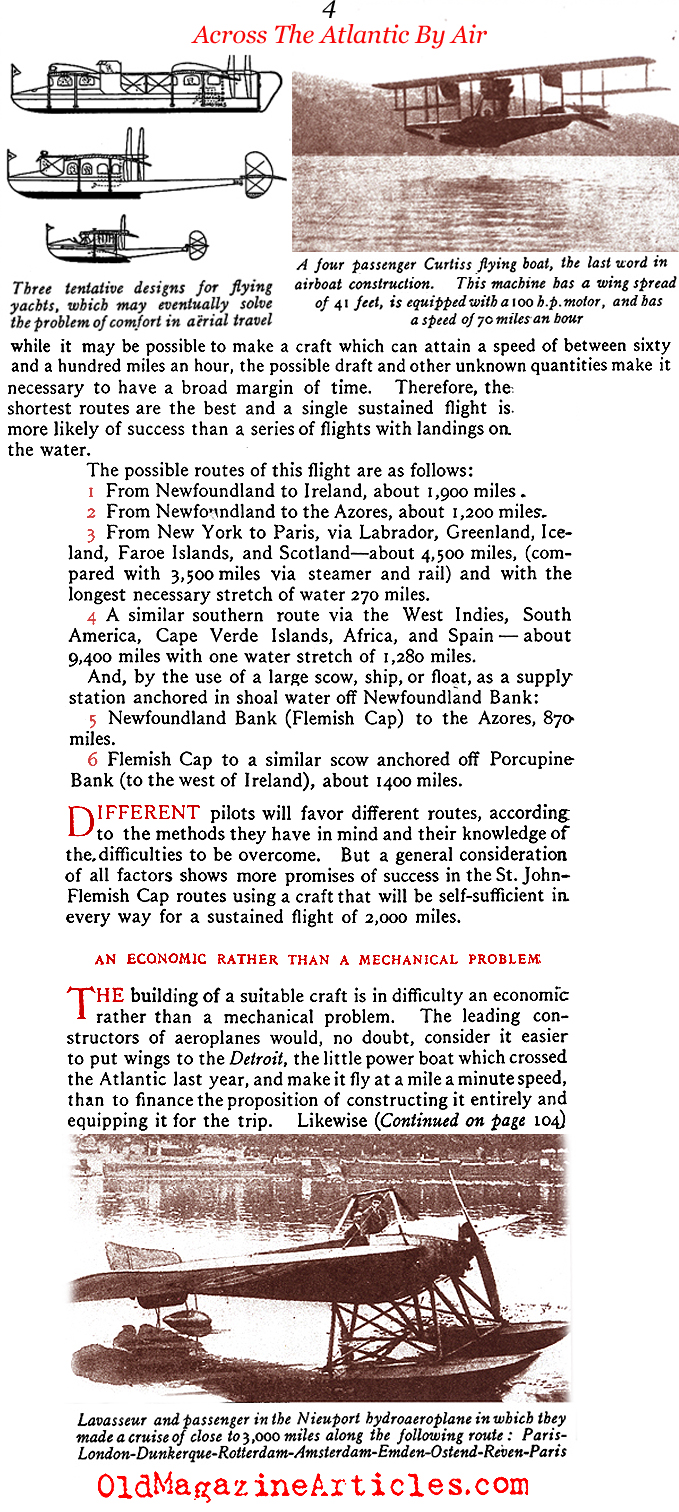 Anticipating Trans-Atlantic Flights (Dress and Vanity Fair, 1913)