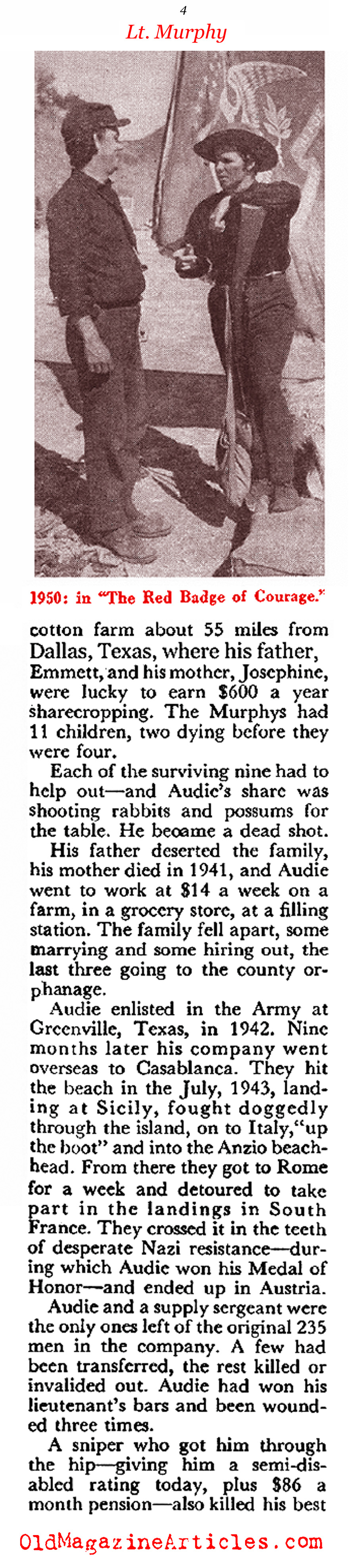 Audie Murphy: the Most Decorated  (Coronet Magazine, 1955)