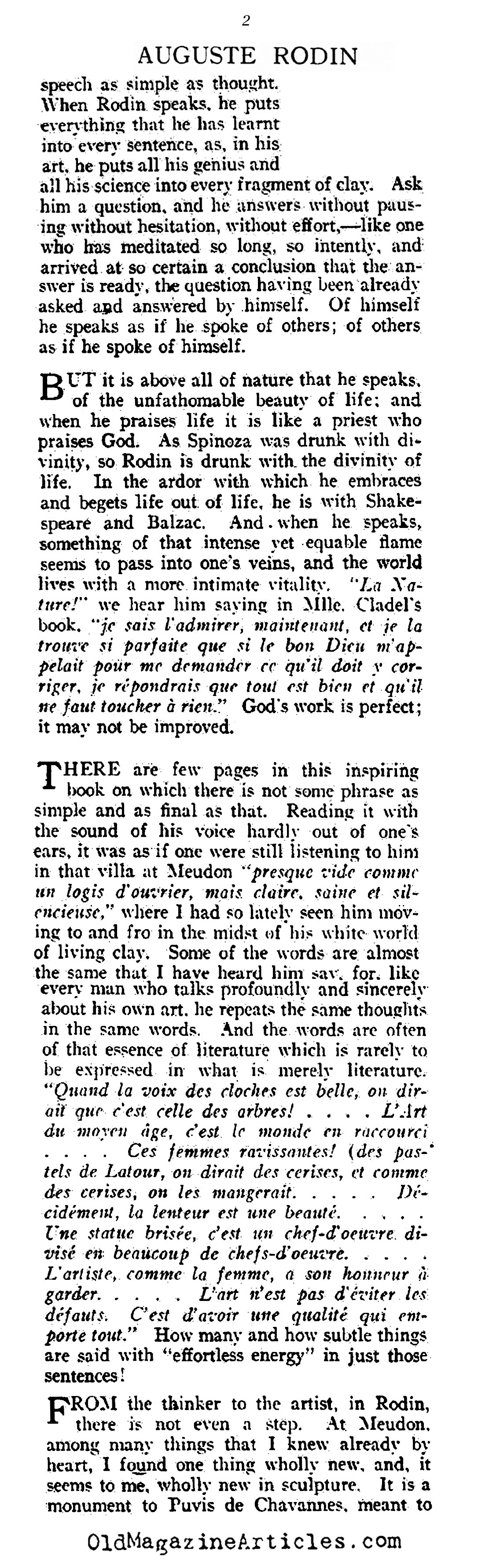 ''The Philosophy of Auguste Rodin''  (Vanity Fair Magazine, 1917)