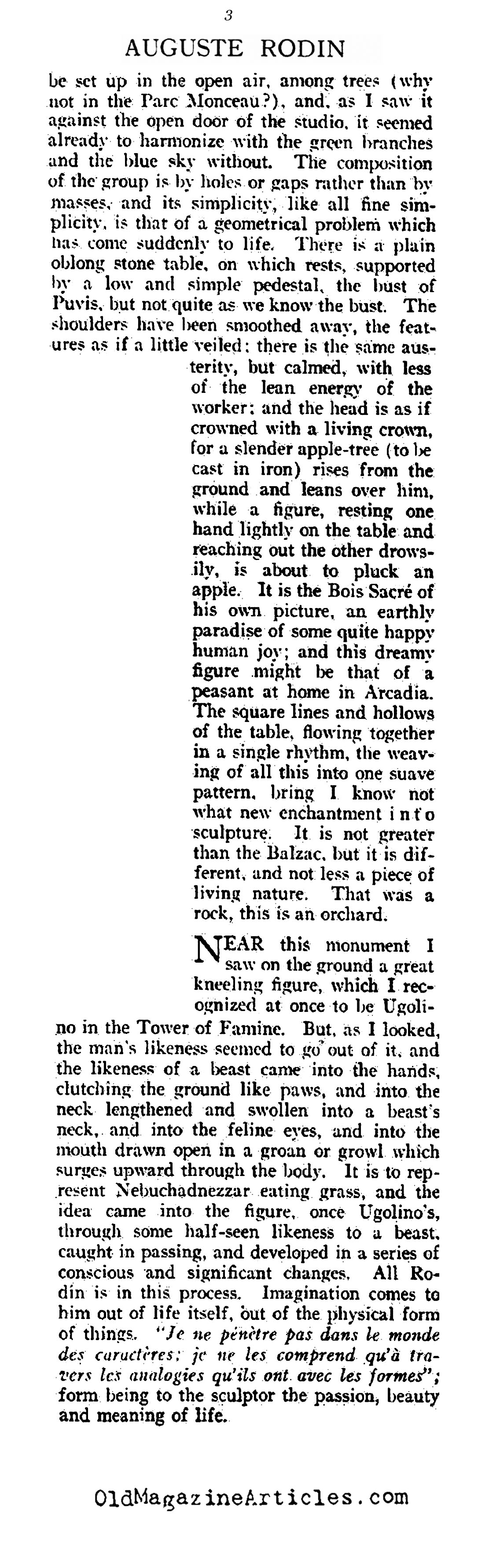 ''The Philosophy of Auguste Rodin''  (Vanity Fair Magazine, 1917)