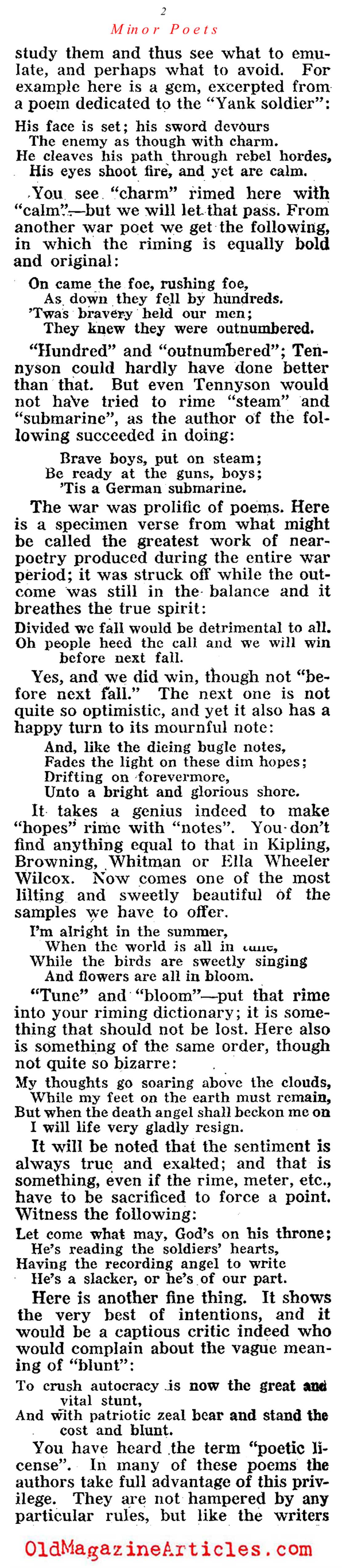 The Bad War Poets (Pathfinder Magazine, 1920)