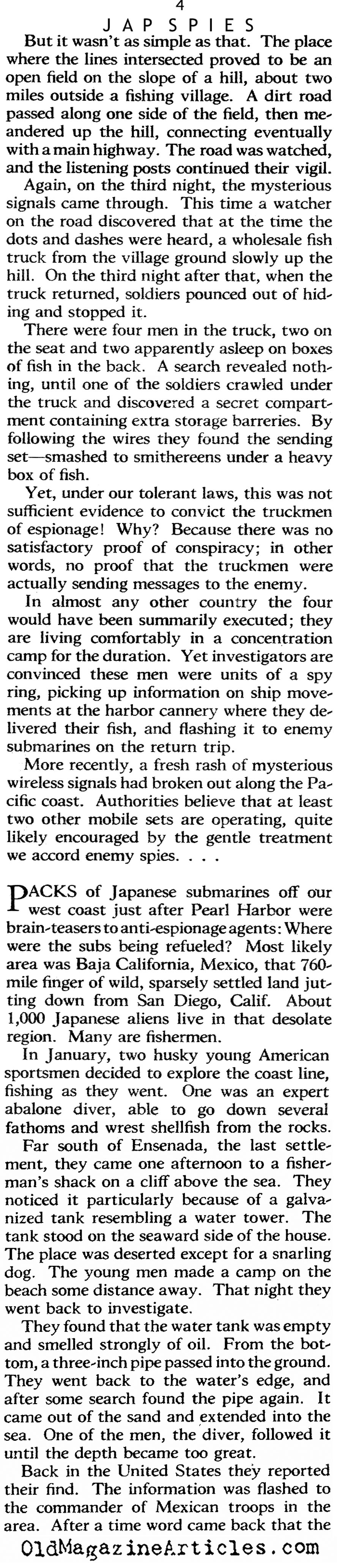 Finding Japanese Spies (The American Magazine, 1942)