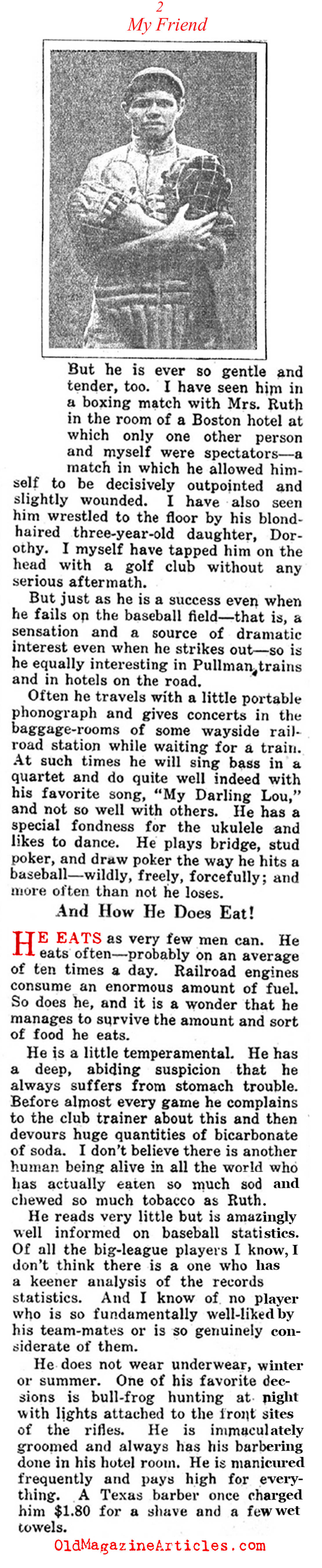 ''My Friend Babe Ruth'' (Collier's Magazine, 1924)