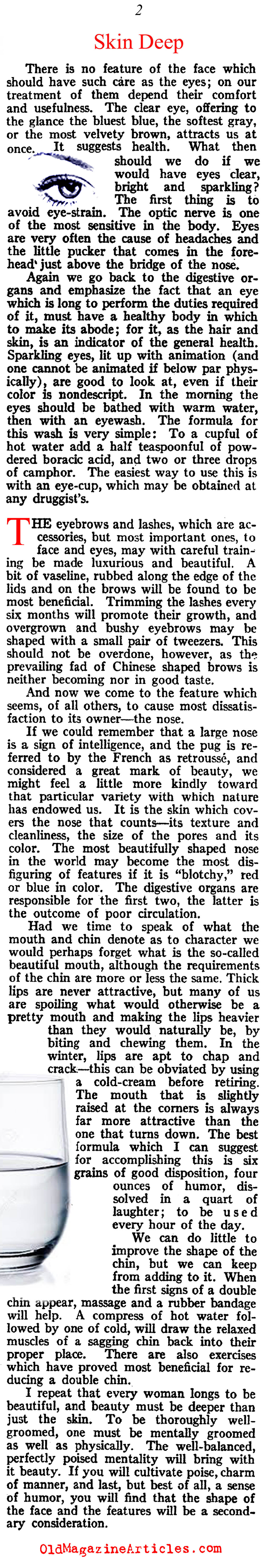 Timeless Advice Regarding Skin Care (McCall's Magazine, 1920)